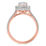Photo of Frea 2 1/10 ct tw. Lab Grown Diamond Pear Solitaire Bridal Set 10K Rose Gold [BT1674RE-M125]