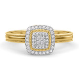 Photo of Hansel 1/7 ct tw. Diamond Cushion Cluster Trio Set 10K Yellow Gold [BT2265YE-C000]