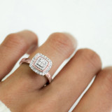 Photo of Hansel 1/7 ct tw. Diamond Cushion Cluster Engagement Ring 10K Rose Gold [BT2265RE-C000]