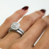 Photo of Hansel 1/7 ct tw. Diamond Cushion Cluster Bridal Set 10K White Gold [BR2265W-C000]