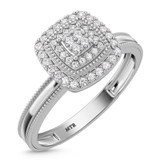 Photo of Hansel 1/7 ct tw. Diamond Cushion Cluster Engagement Ring 14K White Gold [BT2265WE-C000]