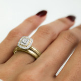 Photo of Hansel 1/7 ct tw. Diamond Cushion Cluster Bridal Set 10K Yellow Gold [BR2265Y-C000]