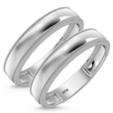 Photo of Hansel 0 ct tw. No Gemstone Same Sex Mens Band Set 14K White Gold [WM2265W]
