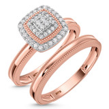 Photo of Hansel 1/7 ct tw. Diamond Cushion Cluster Bridal Set 10K Rose Gold [BR2265R-C000]