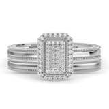 Photo of Hansel 1/5 ct tw. Diamond Emerald Cluster Bridal Set 10K White Gold [BR2268W-C000]