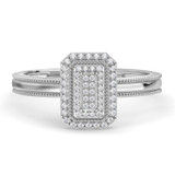 Photo of Hansel 1/5 ct tw. Diamond Emerald Cluster Bridal Set 10K White Gold [BT2268WE-C000]