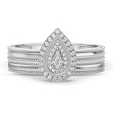 Photo of Hansel 1/7 ct tw. Diamond Pear Cluster Bridal Set 10K White Gold [BR2267W-C000]
