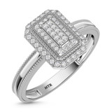 Photo of Hansel 1/5 ct tw. Diamond Emerald Cluster Bridal Set 14K White Gold [BT2268WE-C000]