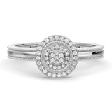 Photo of Hansel 1/7 ct tw. Diamond Round Cluster Bridal Set 14K White Gold [BT2266WE-C000]