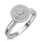Photo of Hansel 1/7 ct tw. Diamond Round Cluster Bridal Set 14K White Gold [BT2266WE-C000]