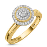 Photo of Hansel 1/7 ct tw. Diamond Round Cluster Bridal Set 10K Yellow Gold [BT2266YE-C000]