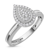 Photo of Hansel 1/7 ct tw. Diamond Pear Cluster Trio Set 10K White Gold [BT2267WE-C000]