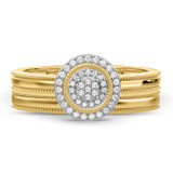 Photo of Hansel 1/7 ct tw. Diamond Round Cluster Bridal Set 14K Yellow Gold [BR2266Y-C000]