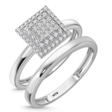 Photo of Ignaz 1/5 ct tw. Diamond Princess Cluster Bridal Set 10K White Gold [BR2269W-C000]