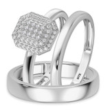 Photo of Ignaz 1/5 ct tw. Diamond Emerald Cluster Trio Set 14K White Gold [BT2274W-C000]