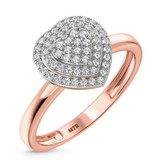 Photo of Ignaz 1/5 ct tw. Diamond Heart Cluster Engagement Ring 14K Rose Gold [BT2272RE-C000]