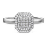 Photo of Ignaz 1/5 ct tw. Diamond Emerald Cluster Engagement Ring 14K White Gold [BT2274WE-C000]