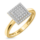 Photo of Ignaz 1/5 ct tw. Diamond Princess Cluster Bridal Set 14K Yellow Gold [BT2269YE-C000]