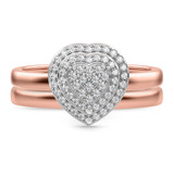 Photo of Ignaz 1/5 ct tw. Diamond Heart Cluster Bridal Set 14K Rose Gold [BR2272R-C000]