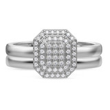 Photo of Ignaz 1/5 ct tw. Diamond Emerald Cluster Bridal Set 14K White Gold [BR2274W-C000]