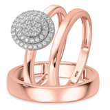 Photo of Ignaz 1/5 ct tw. Diamond Oval Cluster Trio Set 14K Rose Gold [BT2270R-C000]