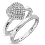 Photo of Ignaz 1/5 ct tw. Diamond Heart Cluster Bridal Set 10K White Gold [BR2272W-C000]