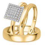 Photo of Ignaz 1/5 ct tw. Diamond Princess Cluster Trio Set 10K Yellow Gold [BT2269Y-C000]