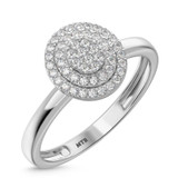 Photo of Ignaz 1/5 ct tw. Diamond Oval Cluster Bridal Set 14K White Gold [BT2270WE-C000]
