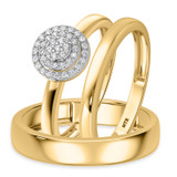 Photo of Ignaz 1/5 ct tw. Diamond Round Cluster Trio Set 14K Yellow Gold [BT2273Y-C000]