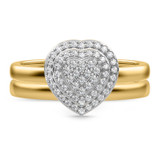 Photo of Ignaz 1/5 ct tw. Diamond Heart Cluster Bridal Set 14K Yellow Gold [BR2272Y-C000]