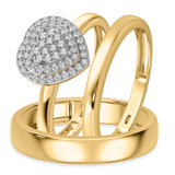 Photo of Ignaz 1/5 ct tw. Diamond Heart Cluster Trio Set 14K Yellow Gold [BT2272Y-C000]