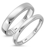 Photo of Ignaz 0 ct tw. No Gemstone Wedding Band Set 14K White Gold [WB2269W]