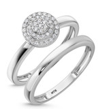 Photo of Ignaz 1/5 ct tw. Diamond Round Cluster Bridal Set 14K White Gold [BR2273W-C000]