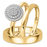 Photo of Ignaz 1/5 ct tw. Diamond Oval Cluster Trio Set 14K Yellow Gold [BT2270Y-C000]