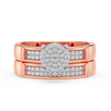 Photo of Omella 1/5 ct tw. Diamond Round Cluster Bridal Set 14K Rose Gold [BR2256R-C000]