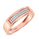 Photo of Omella 1/10 ct tw. Diamond Mens Band 14K Rose Gold [BT2256RM]