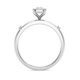 Photo of Omella 1/10 ct tw. Diamond Emerald Cluster Engagement Ring 14K White Gold [BT2257WE-C000]