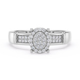 Photo of Omella 1/10 ct tw. Diamond Oval Cluster Engagement Ring 14K White Gold [BT2259WE-C000]