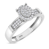 Photo of Omella 1/10 ct tw. Diamond Oval Cluster Engagement Ring 14K White Gold [BT2259WE-C000]