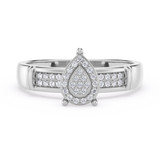 Photo of Omella 1/5 ct tw. Diamond Pear Cluster Bridal Set 10K White Gold [BT2258WE-C000]