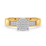 Photo of Omella 1/10 ct tw. Diamond Round Cluster Engagement Ring 14K Yellow Gold [BT2256YE-C000]