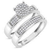 Photo of Omella 1/5 ct tw. Diamond Round Cluster Bridal Set 14K White Gold [BR2256W-C000]