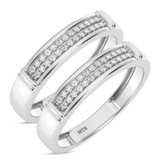 Photo of Omella 1/6 ct tw. Diamond Same Sex Ladies Band Set 14K White Gold [WL2256W]