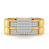 Photo of Omella 1/5 ct tw. Diamond Princess Cluster Bridal Set 10K Yellow Gold [BR2260Y-C000]