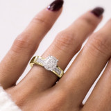 Photo of Omella 1/10 ct tw. Diamond Oval Cluster Engagement Ring 14K Yellow Gold [BT2259YE-C000]