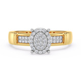 Photo of Omella 1/10 ct tw. Diamond Oval Cluster Engagement Ring 14K Yellow Gold [BT2259YE-C000]