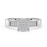 Photo of Omella 1/10 ct tw. Diamond Round Cluster Engagement Ring 14K White Gold [BT2256WE-C000]
