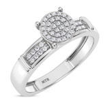 Photo of Omella 1/10 ct tw. Diamond Round Cluster Engagement Ring 14K White Gold [BT2256WE-C000]