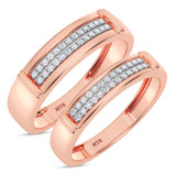 Photo of Omella 1/5 ct tw. Diamond Wedding Band Set 10K Rose Gold [WB2256R]