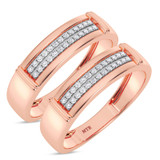 Photo of Omella 1/5 ct tw. Diamond Same Sex Mens Band Set 14K Rose Gold [WM2256R]